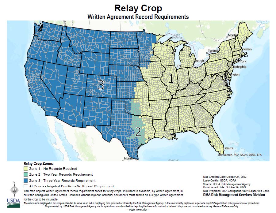 Relay Crop Zones 1, 2, and 3 Map