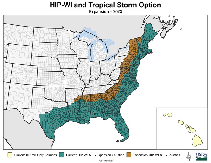 Tropical Storm Option Expansion Counties