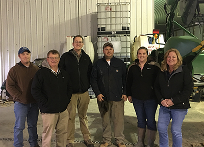 From left to Right, Phillip Sylvester, University of Delaware Extension, Martin Barbre, RMA Administrator, Alex Sereno, Director RMA Raleigh Regional Office, and Dale Blessing, Kellie Blessing and Melissa Blessing, Kent County, Delaware producers