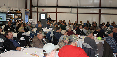 Producers in attendance at a crop insurance meeting in Greenwood, Delaware